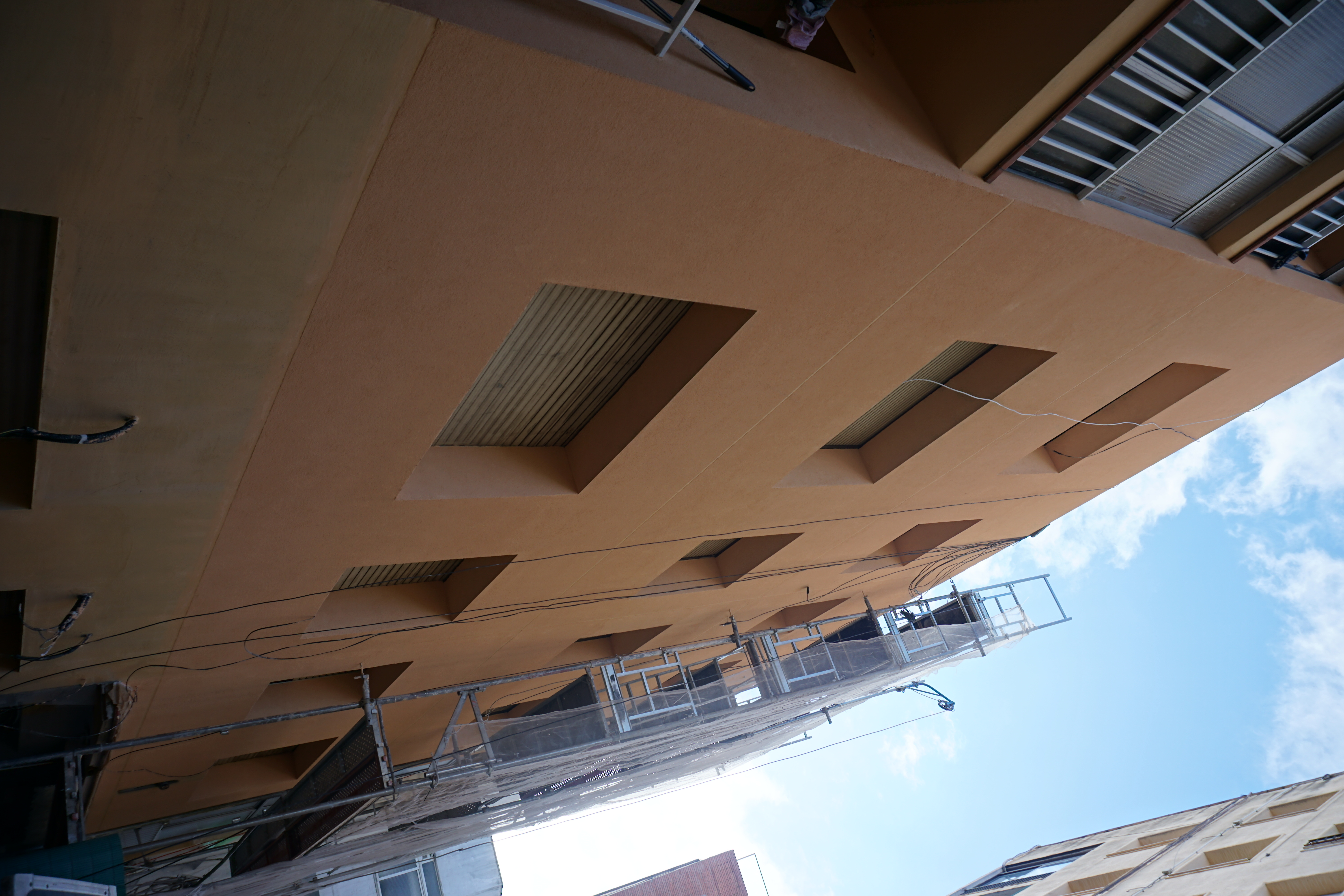 Detall dels treballs de façana