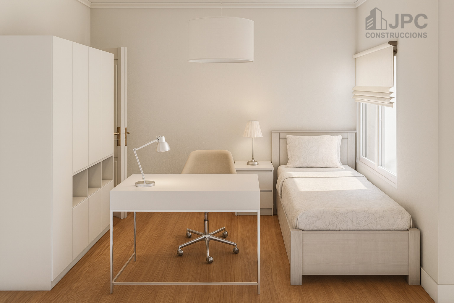 Vista frontal d'una habitació